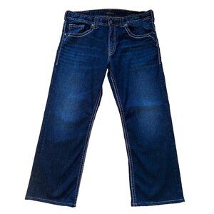 Silver Jeans Co. Men Gordie loose fit Relaxed Fit Dark Wash 36 straight leg